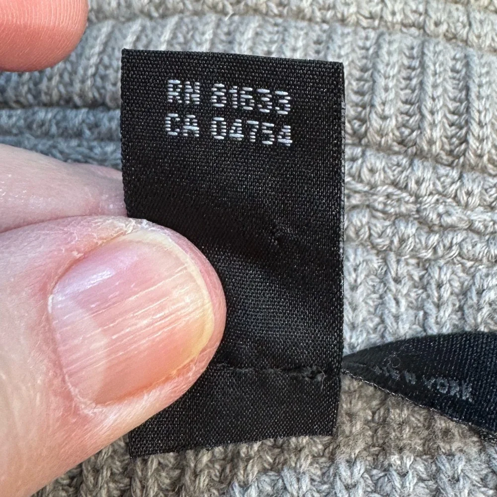 Kenneth Cole New York Gray Zip-Up Ribbed knit Sweater Fisherman Grandpa Core